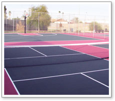 Multigame court surface